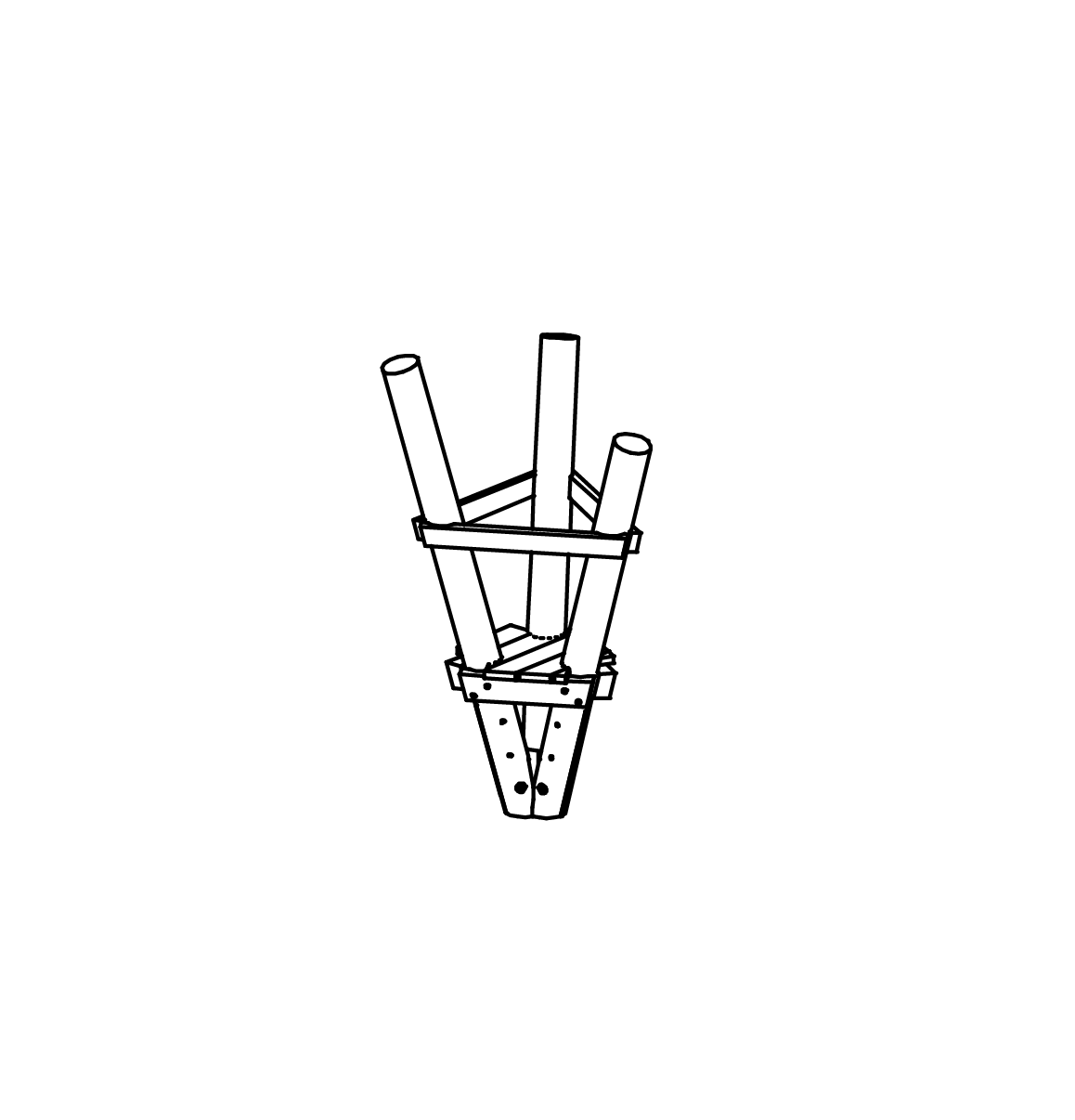 Kleines Dreieckspodest h=1m Ansicht 2