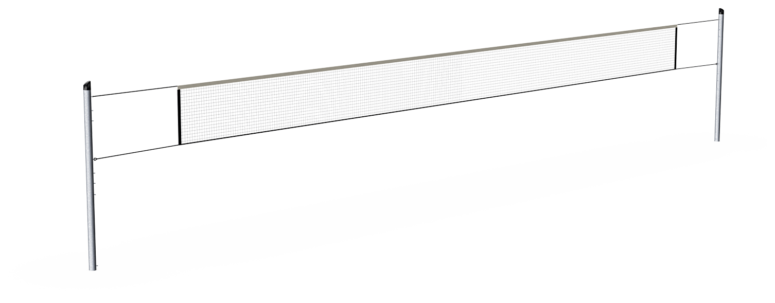 Multisportpfosten mit 12 m-Netz FRE3031