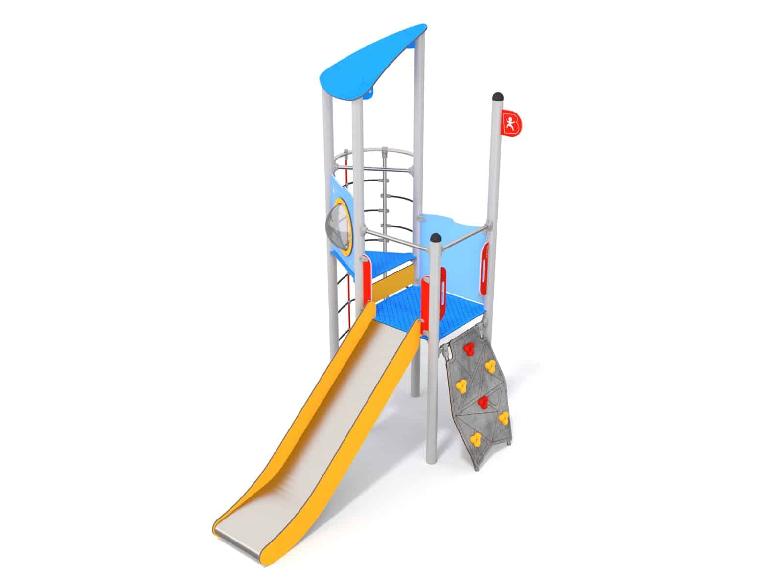 Turm mit Rutsche und Linarium für den Spielplatz Ansicht 2