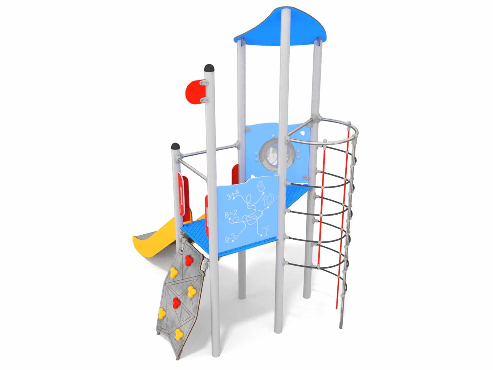 Turm mit Rutsche und Linarium für den Spielplatz Ansicht 3