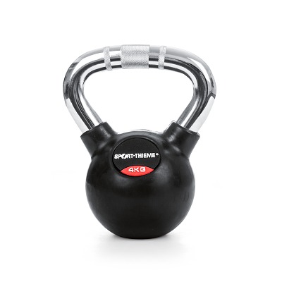Sport-Thieme Kettlebell „Gummiert mit gerändeltem Chrom-Griff“, Sport-Thieme