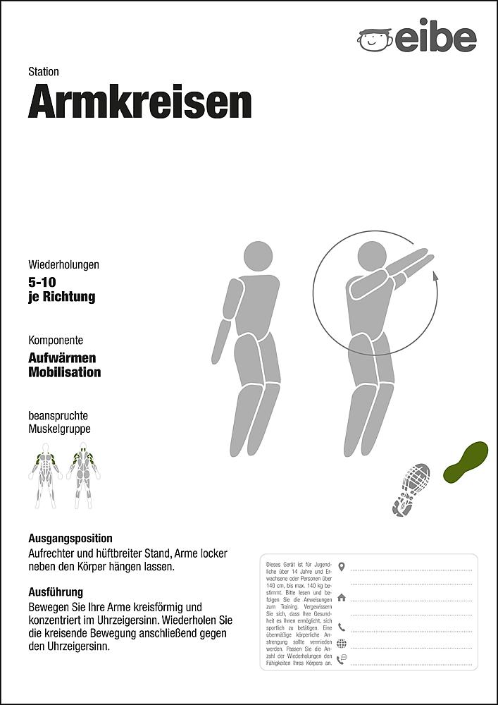 Trimm-dich-Pfad Trainingsschild Armkreisen Ansicht 4