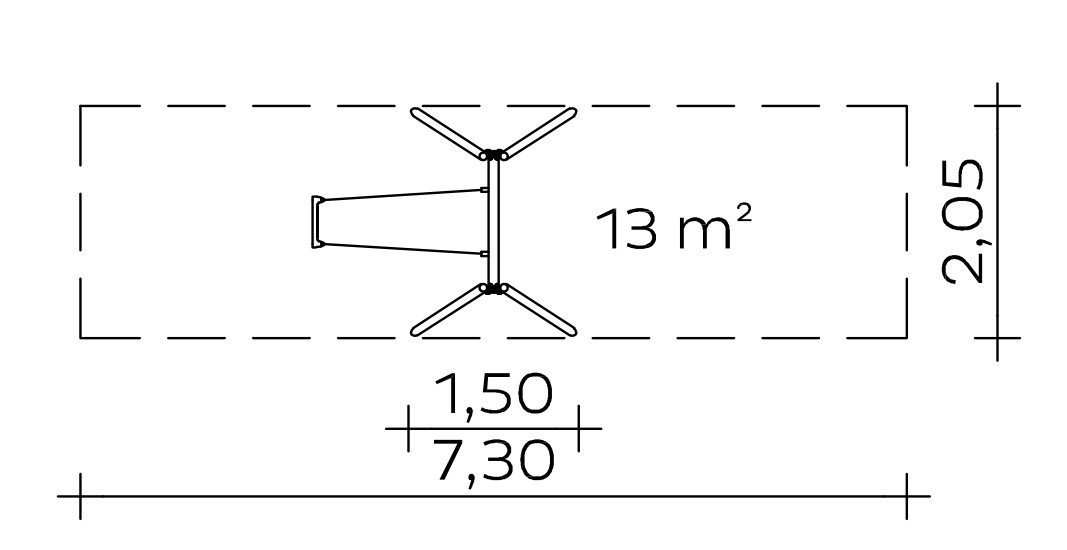 Standardschaukel (2,00) Edelstahl Ansicht 3