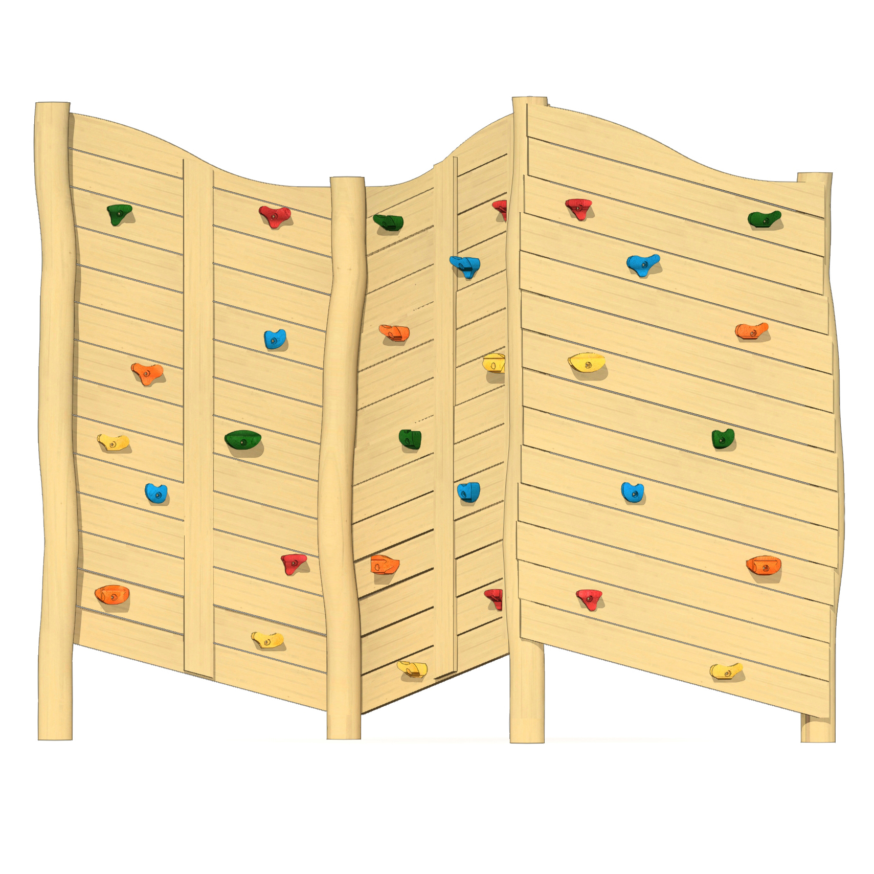 Felsen-Kletterwand 3-teilig Ansicht 2