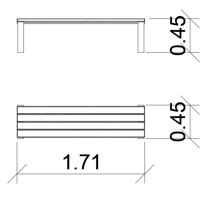 Bank Bend ohne Rückenlehne Ansicht 4