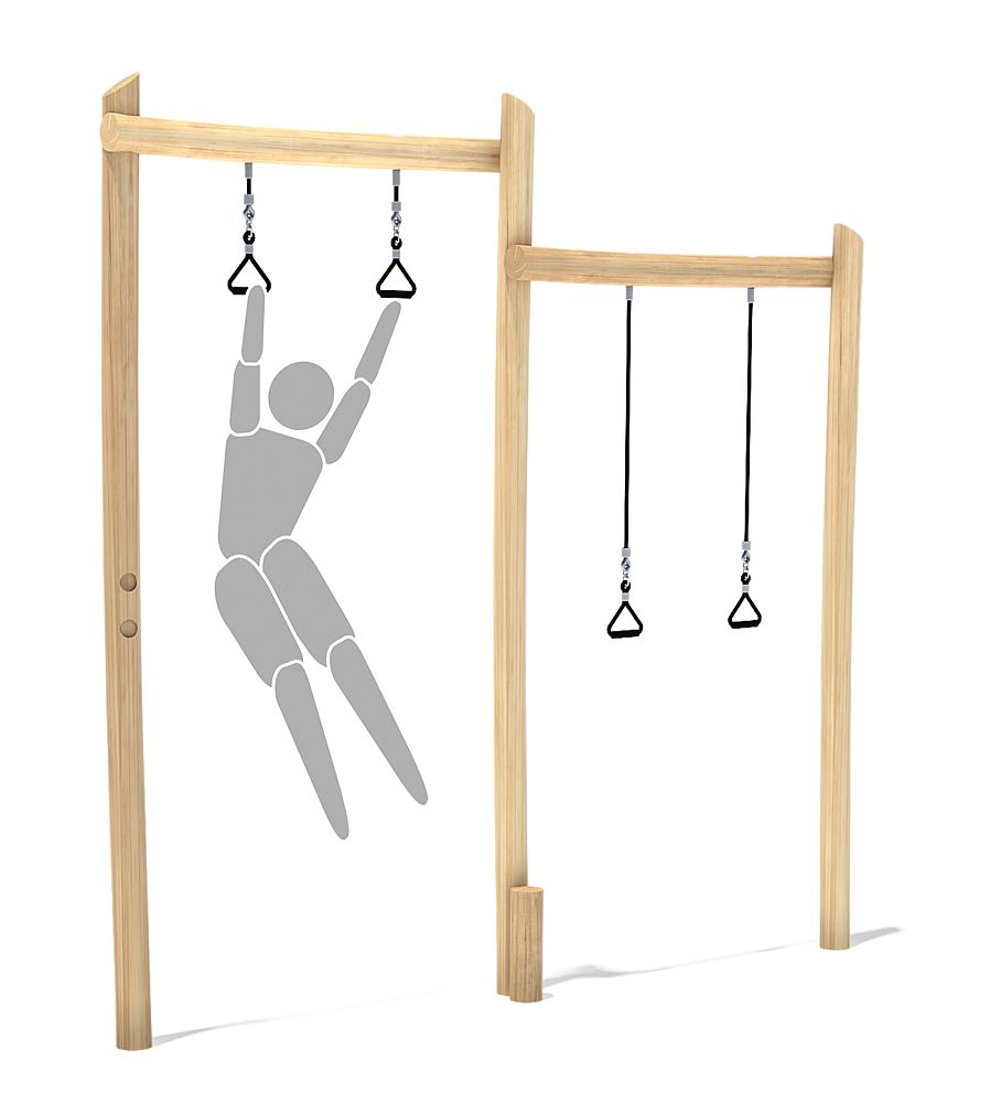 Trimm-dich-Pfad Klimmzugtrainer mit Ringen Ansicht 5