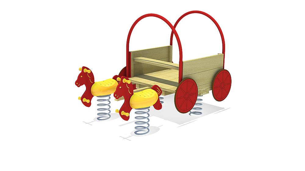 Mehrfachfederwippe Planwagen, eibe