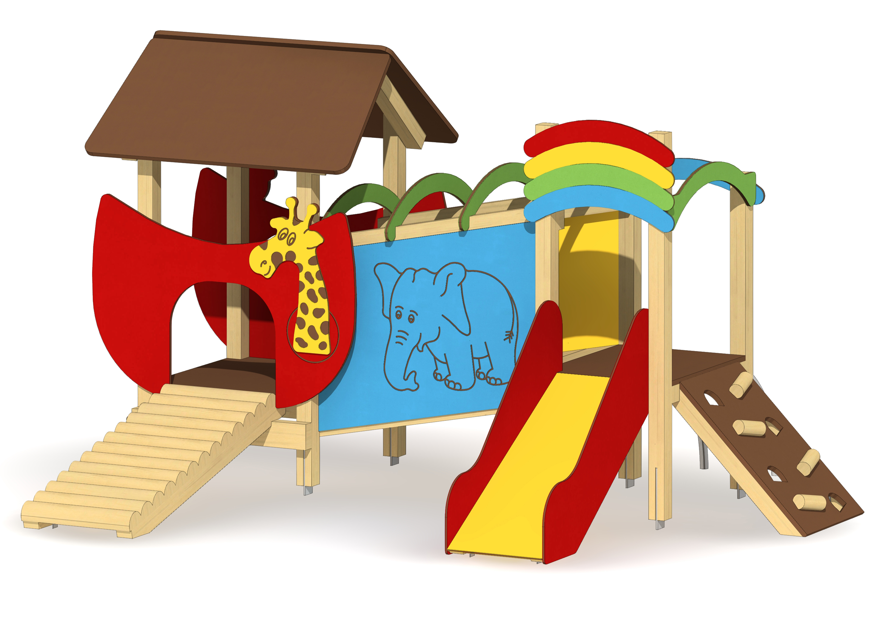 Minispielanlage Arche Noah mit Kriechbrücke Ansicht 4