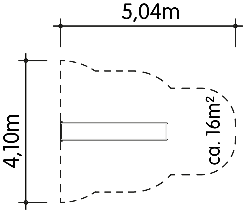 Wellen-Anbaurutsche 50xPH195cm Ansicht 4