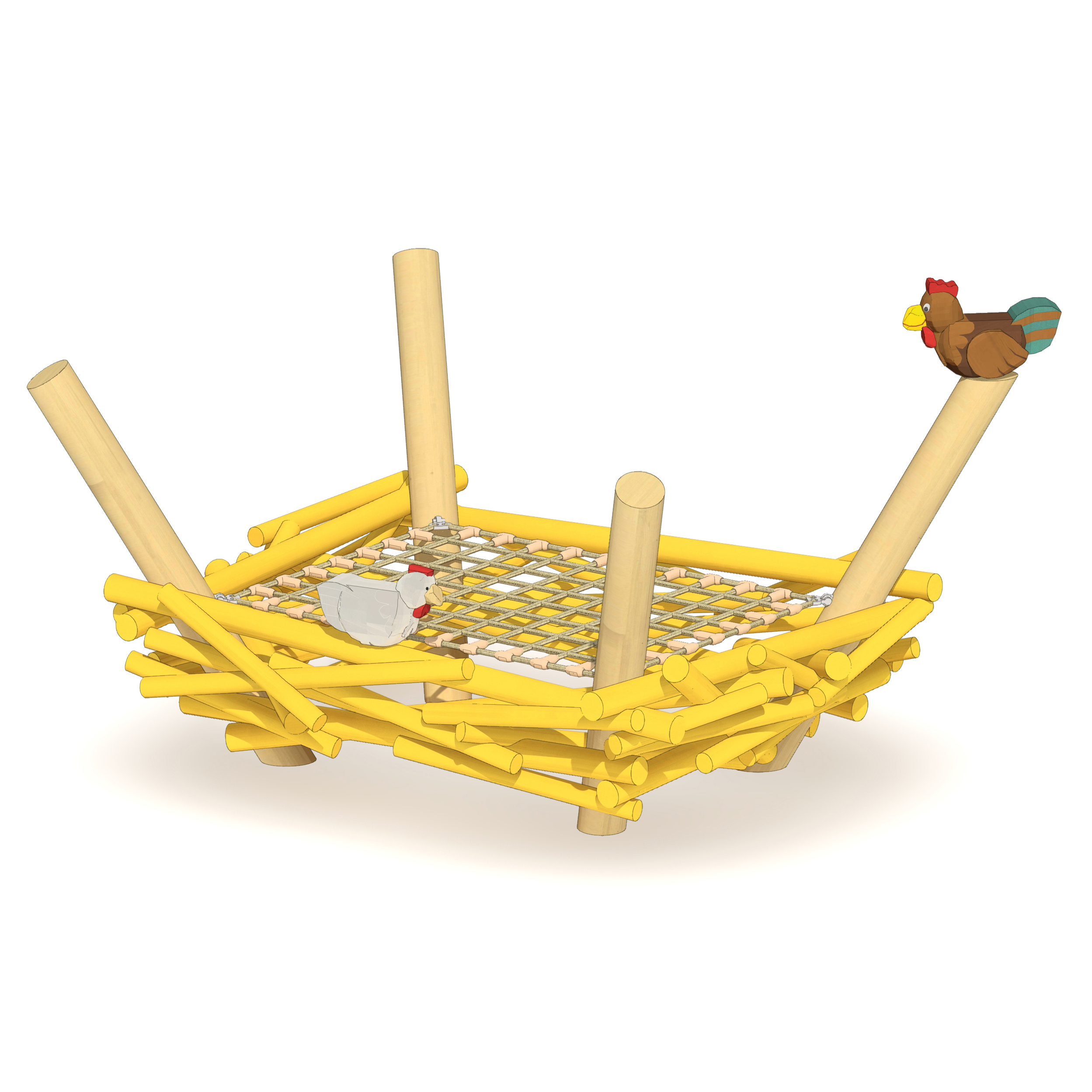 Misthaufen mit Hahn und Huhn Ansicht 2