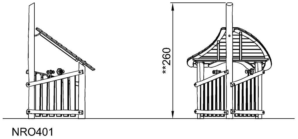 Spielhaus mit Dach NRO401 Ansicht 3