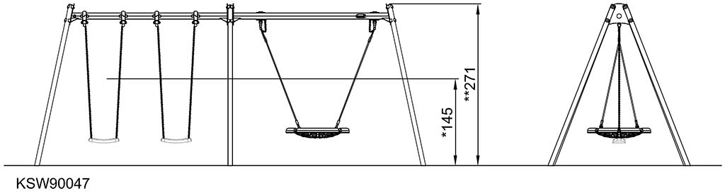 Schaukel-Kombi, Seilnest, Anti-Überschlag KSW90047 Ansicht 6