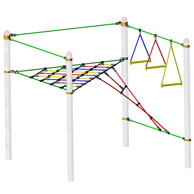 Huck Seilspielgeräte Vario-Kletterpark Einzelelement „Viereck“, Sport-Thieme
