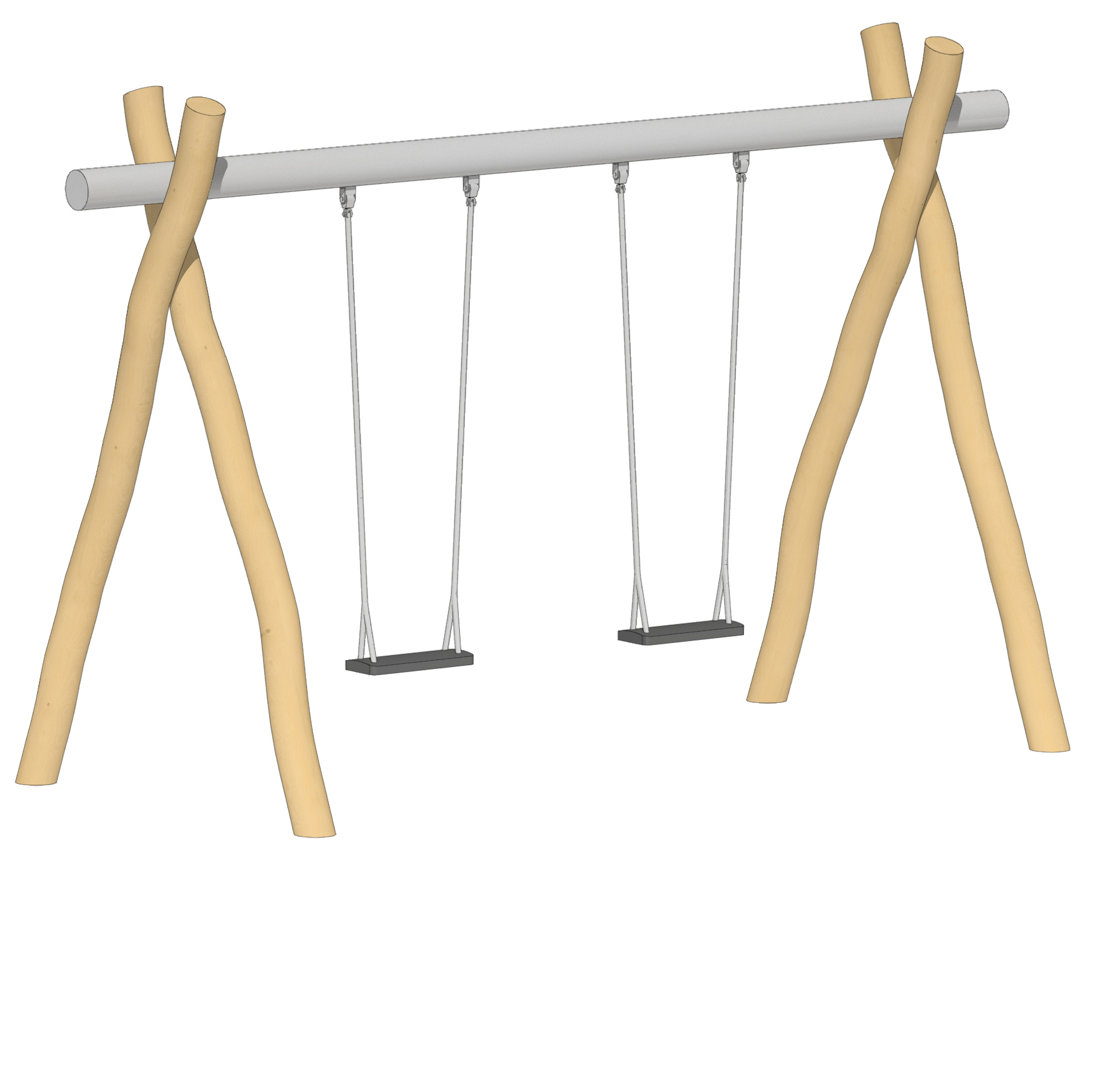 Schaukel 2-fach LH210cm, Querrohr Stahl verzinkt