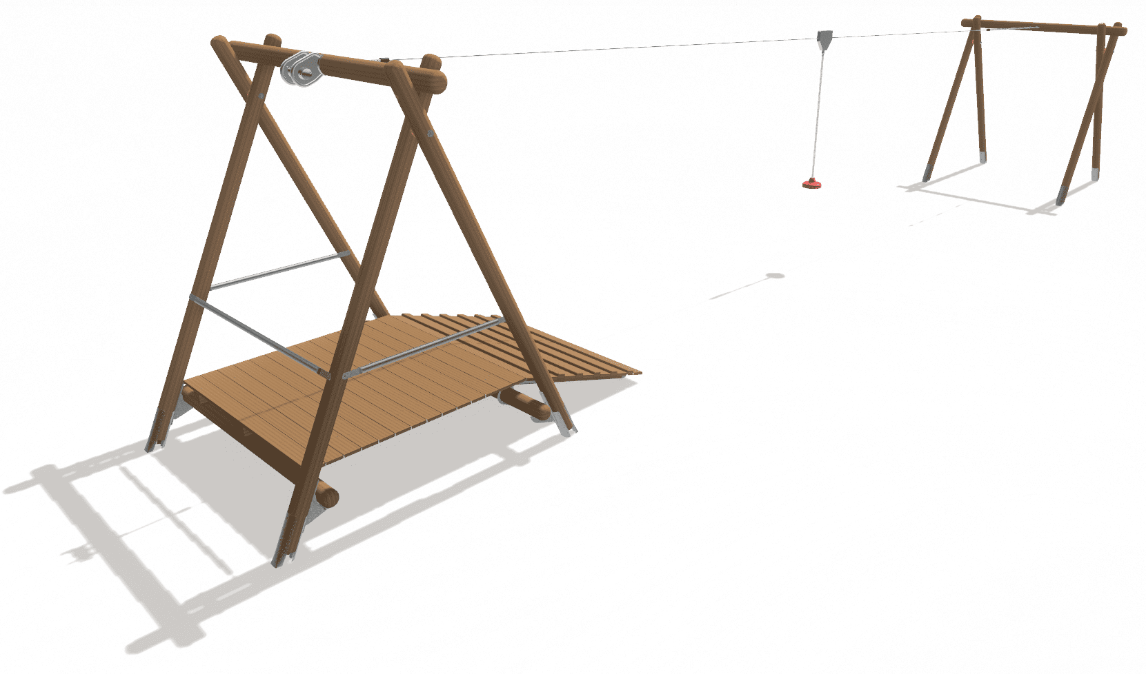 Seilbahn aus Rundholz 15 m, Fuchs Thun