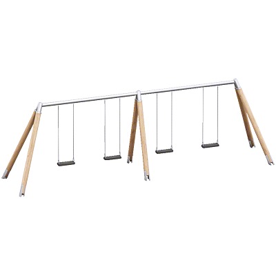 Playparc Vierfachschaukel „Holz/Metall“