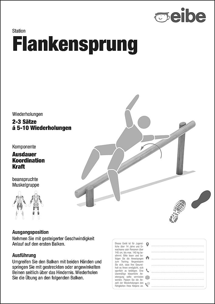 Trimm-dich-Pfad Trainingsschild Flankensprung Ansicht 6