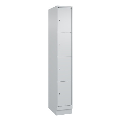 C+P Fächerschrank „Classic Plus“, 4 Fächer übereinander, Abteilbreite 30 cm, mit Sockel