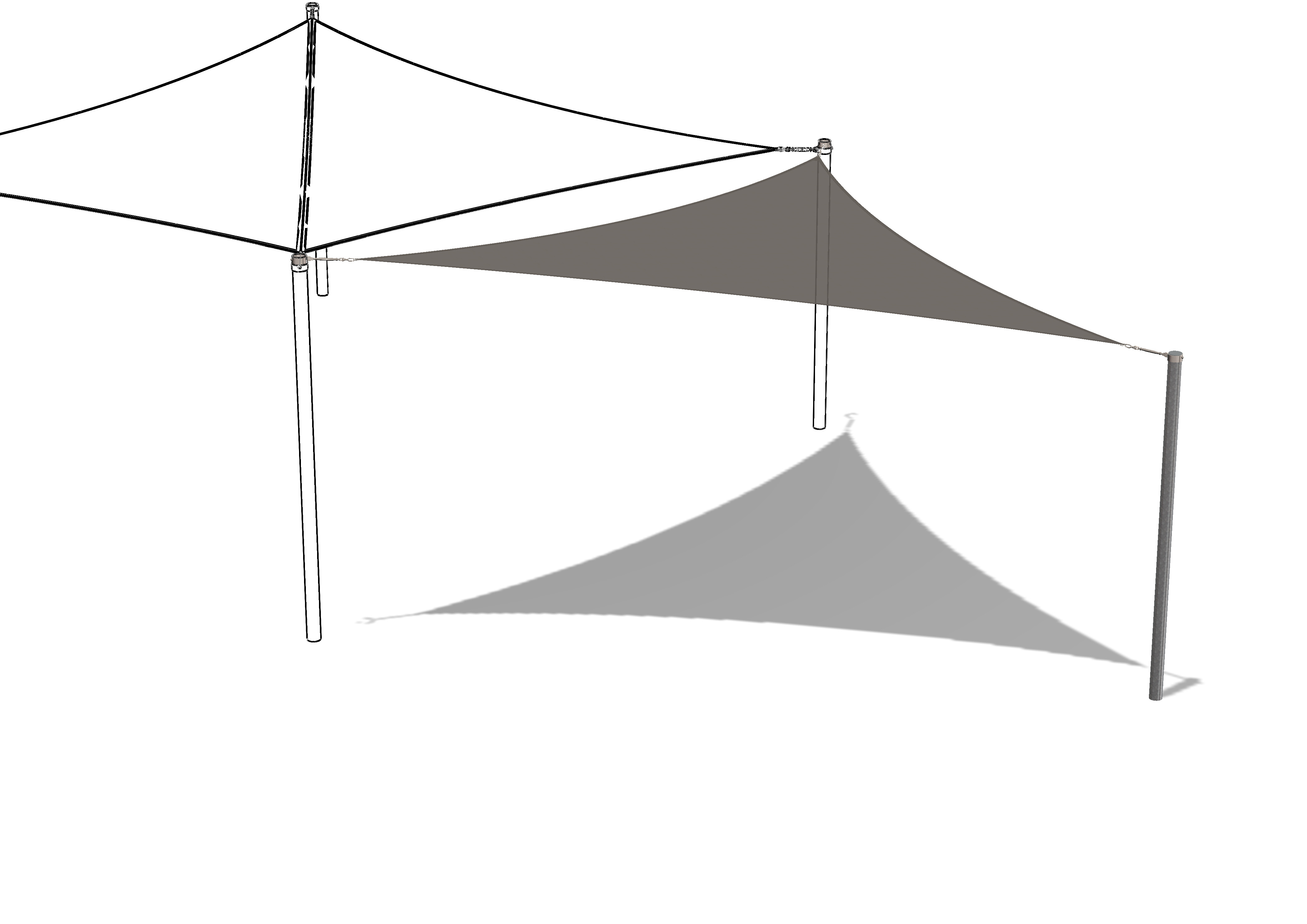 Feststehender/Temporärer Sonnenschutz, 6 x 6 x 6 m, Maier Spielplatzgeräte