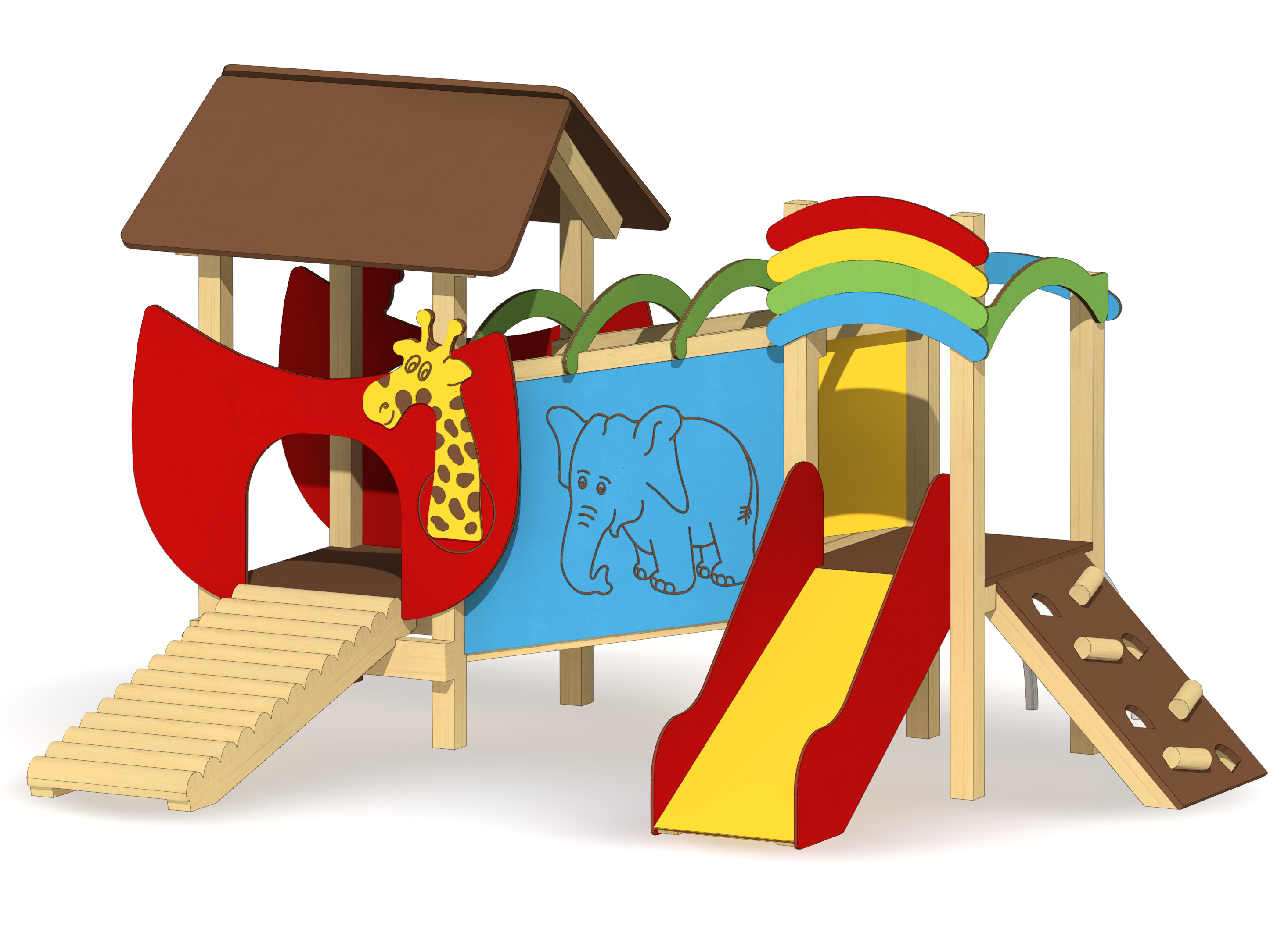 Minispielanlage Arche Noah mit Kriechbrücke Ansicht 4