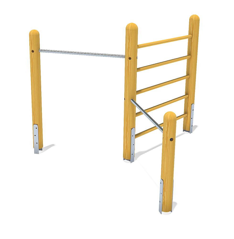 Sprossenwand mit Doppelreck Ansicht 4