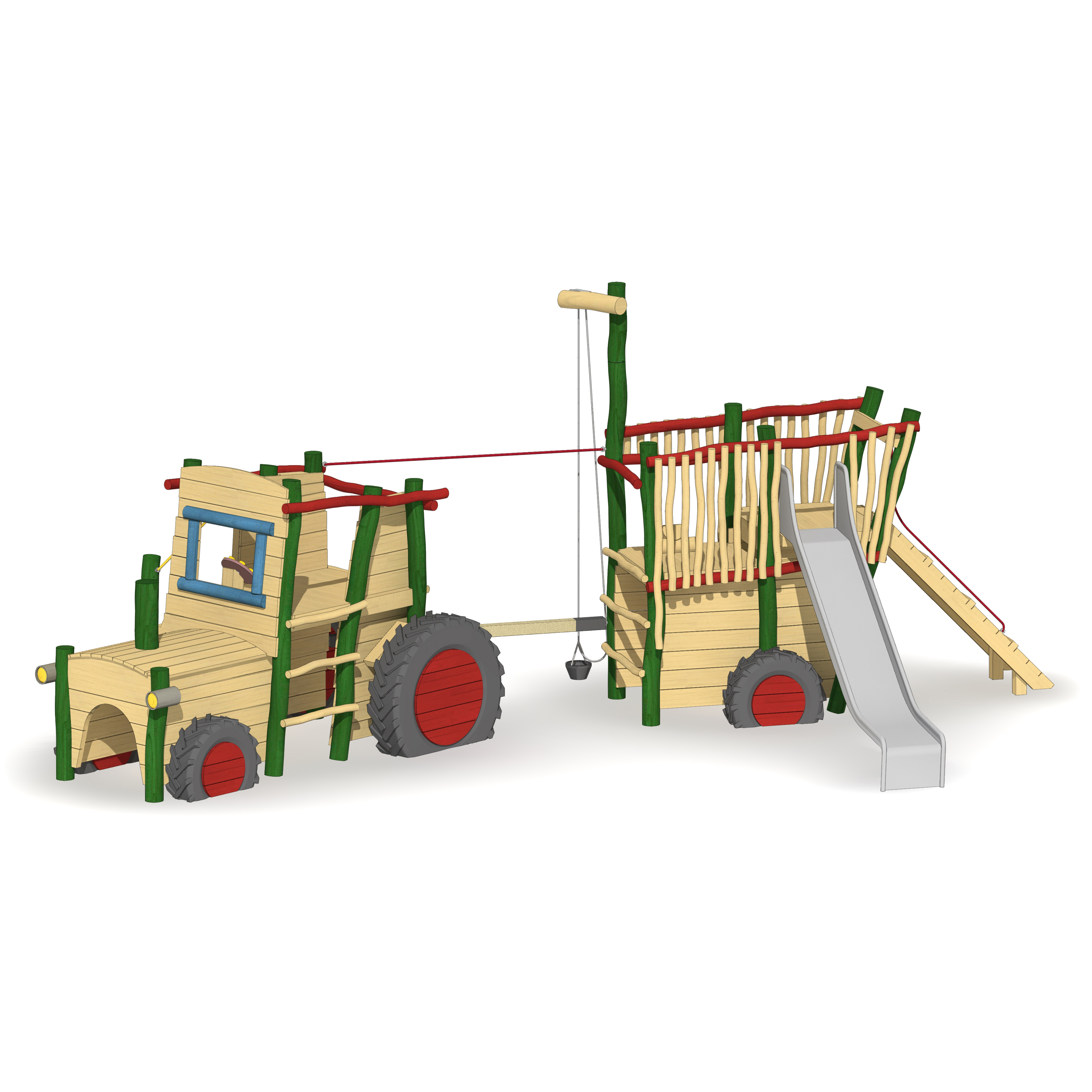 Spieltraktor Bingen mit Anhänger