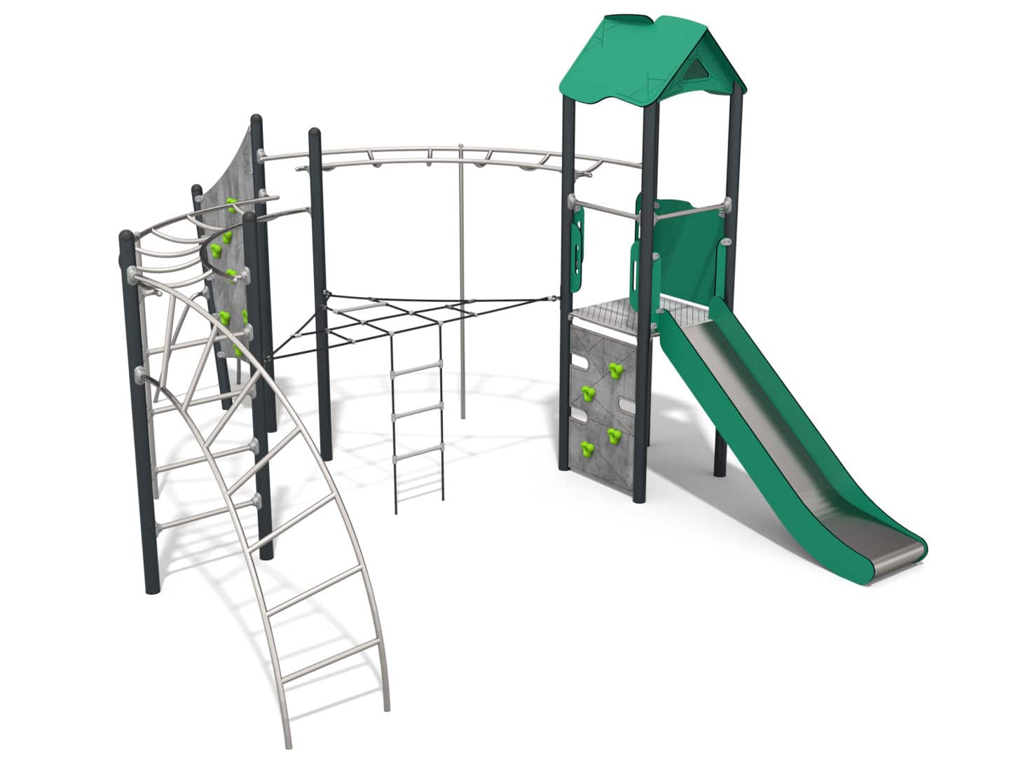 Turmset mit Kletterwand für den Spielplatz