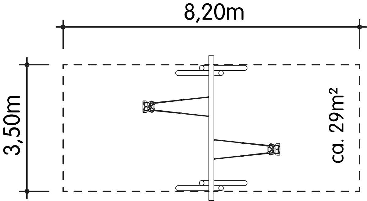 Schaukel 2-fach LH250cm, 2 Kleinkind-Schaukelsitze Ansicht 4