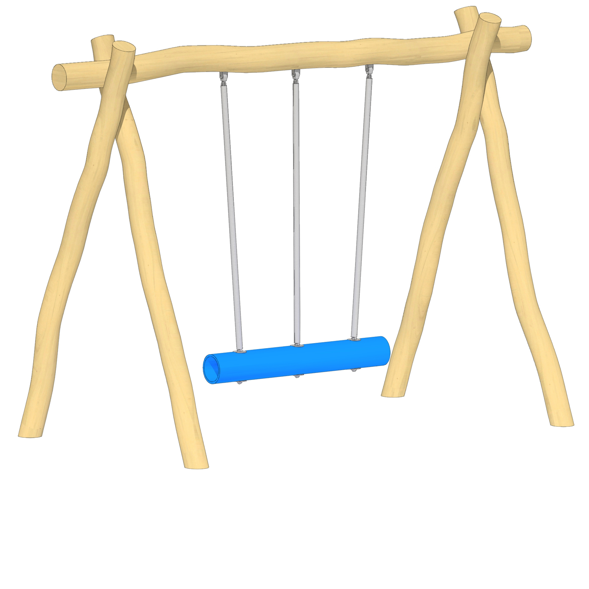 Duoschaukel LH250cm mit Gummirohrsitz