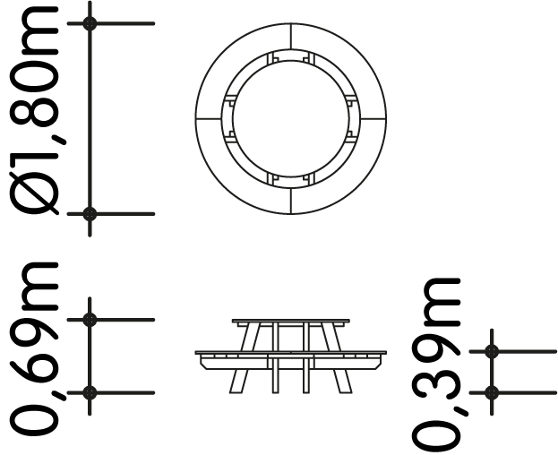 Rundsitzgruppe Ø180cm Ansicht 4