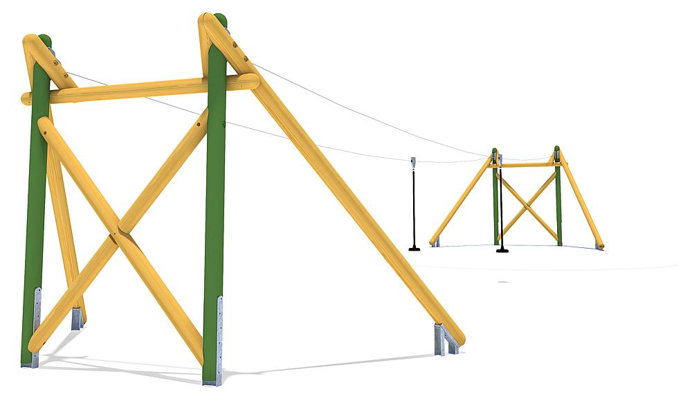 Seilbahn Montana Duo 20 m für Hügelverbau, eibe