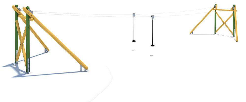 Seilbahn Montana Duo 20 m für Hügelverbau Ansicht 4
