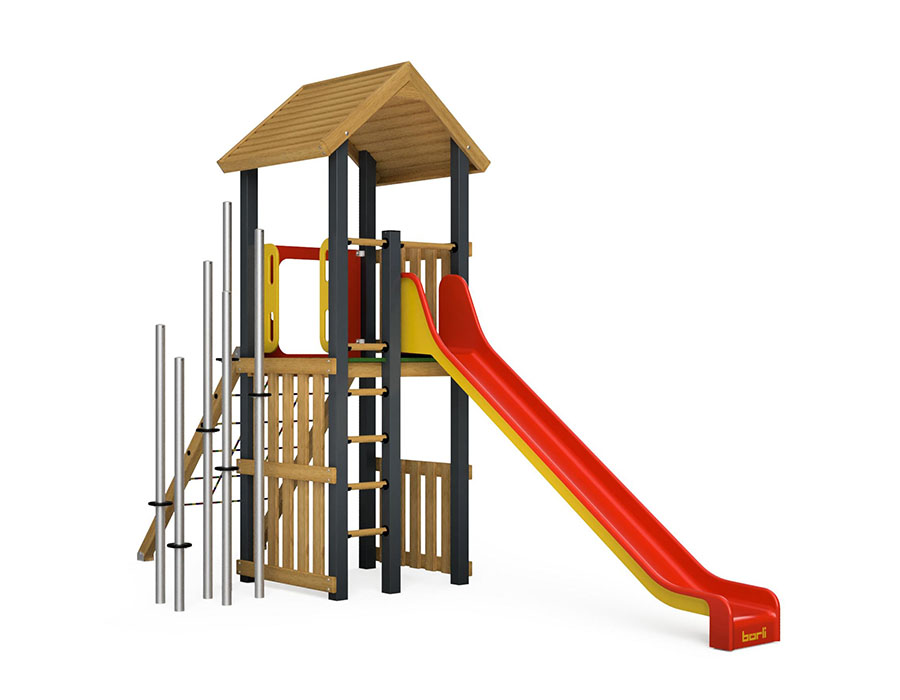 Spielturm-Kombination Eco/Aluminium, Bürli