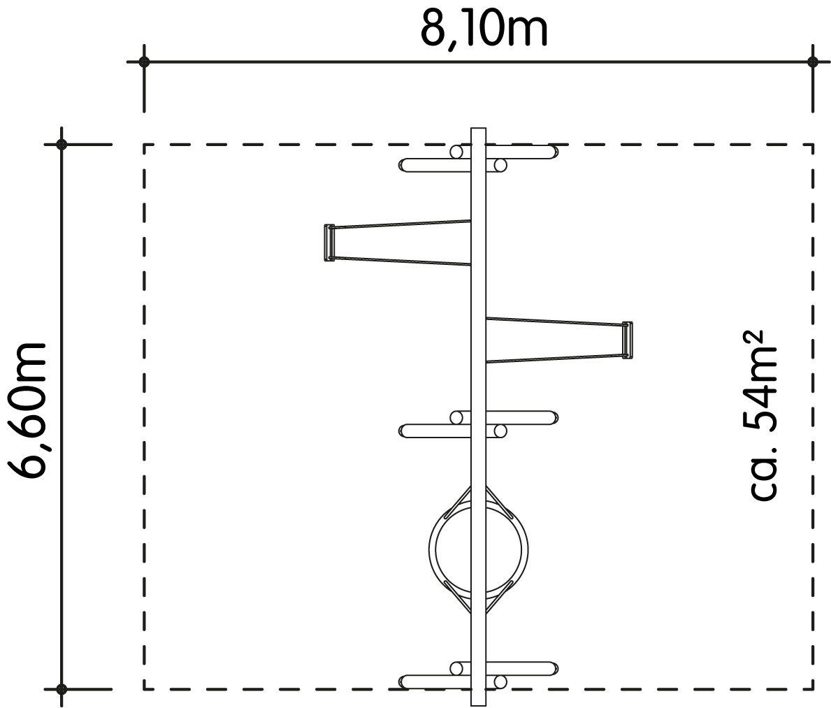 Schaukel-Nestkorb-Kombi 2-fach LH250cm Ansicht 4