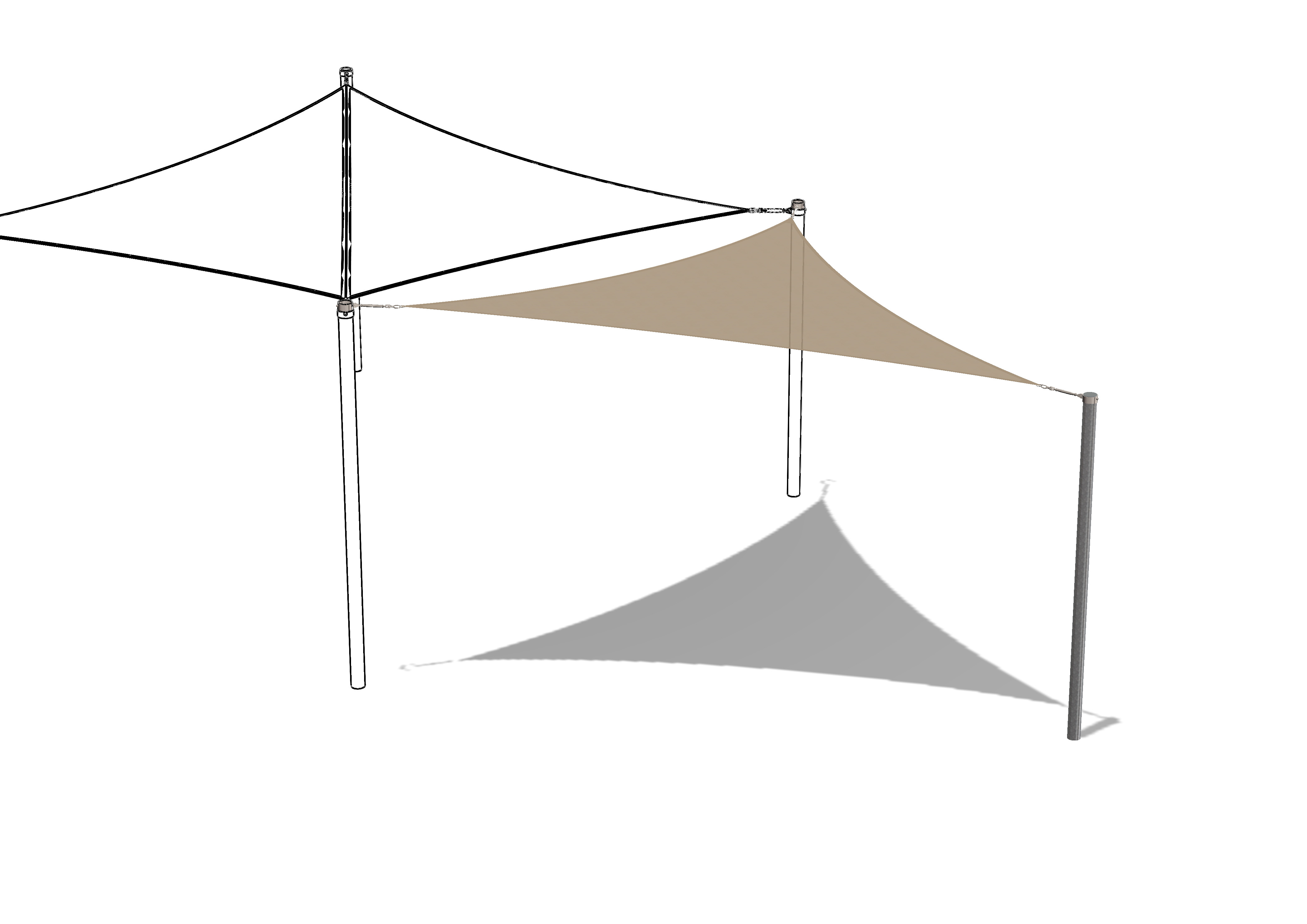 Feststehender/Temporärer Sonnenschutz, 5 x 5 x 5 m, Maier Spielplatzgeräte