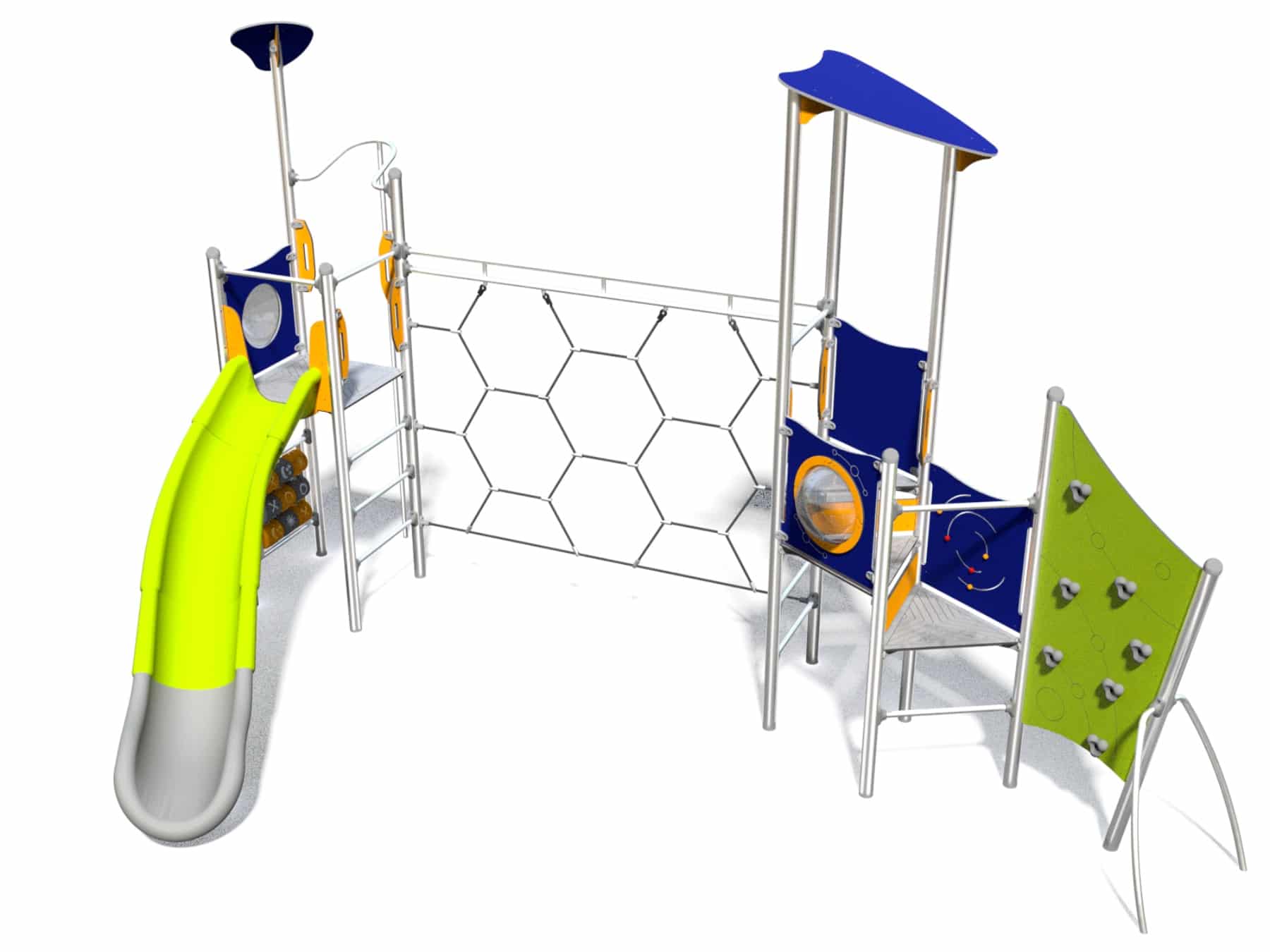 Zweitürmer-Set mit Rutsche und Linarium für Spielplatz
