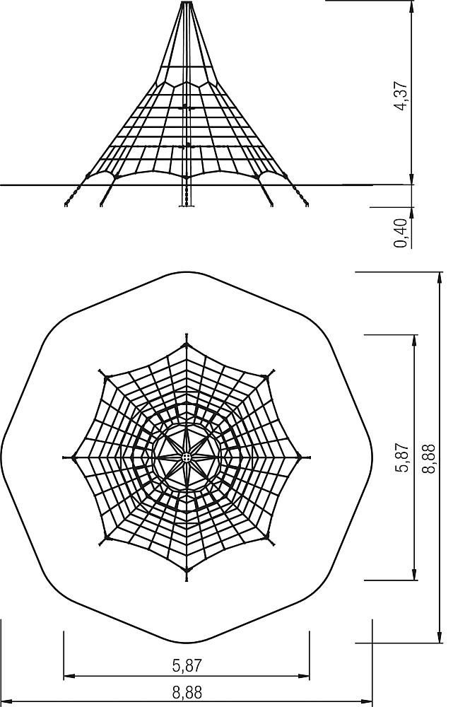 Kletterpyramide Linn 437 cm Ansicht 4