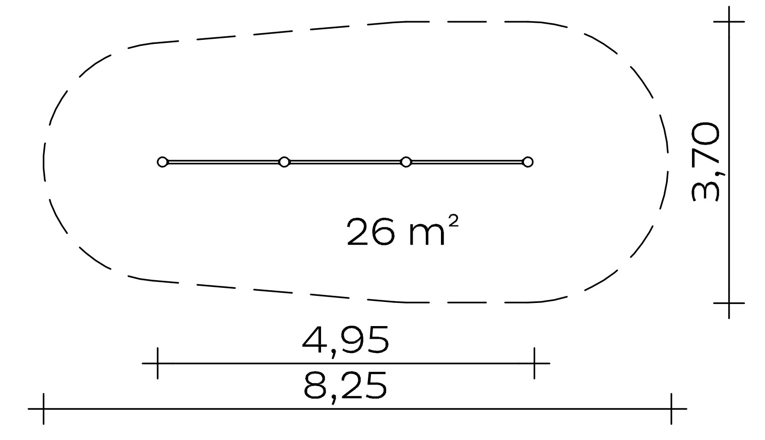 Stufenreck (1,30/1,60/1,90) Ansicht 3