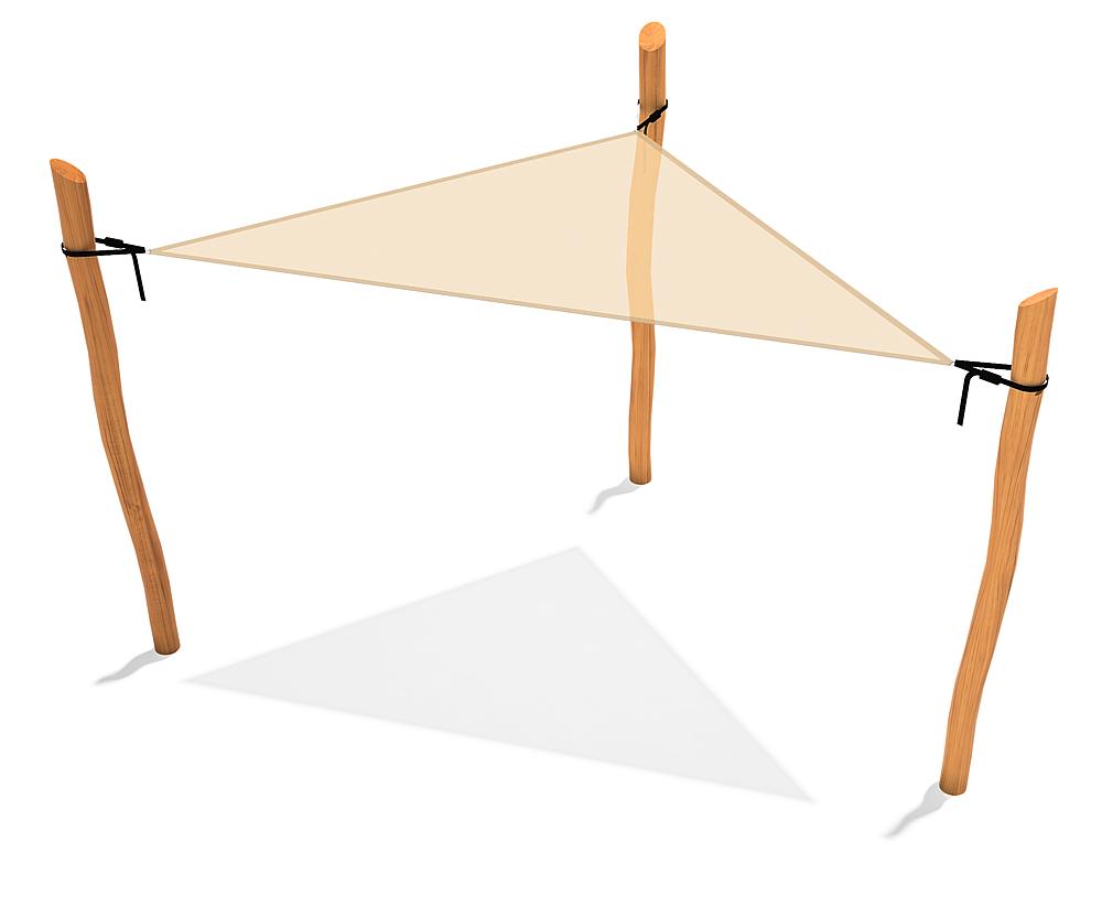 Sonnensegel 3eck komplett Snorre 3x3 m Ansicht 1