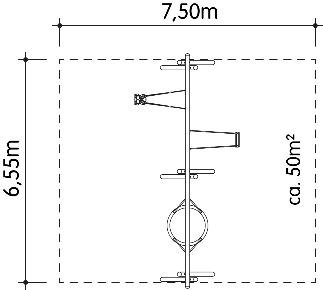 Schaukel-Nestkorb-Kombi 2-fach LH210cm, 1 Kleinkind-Schaukelsitz Ansicht 4