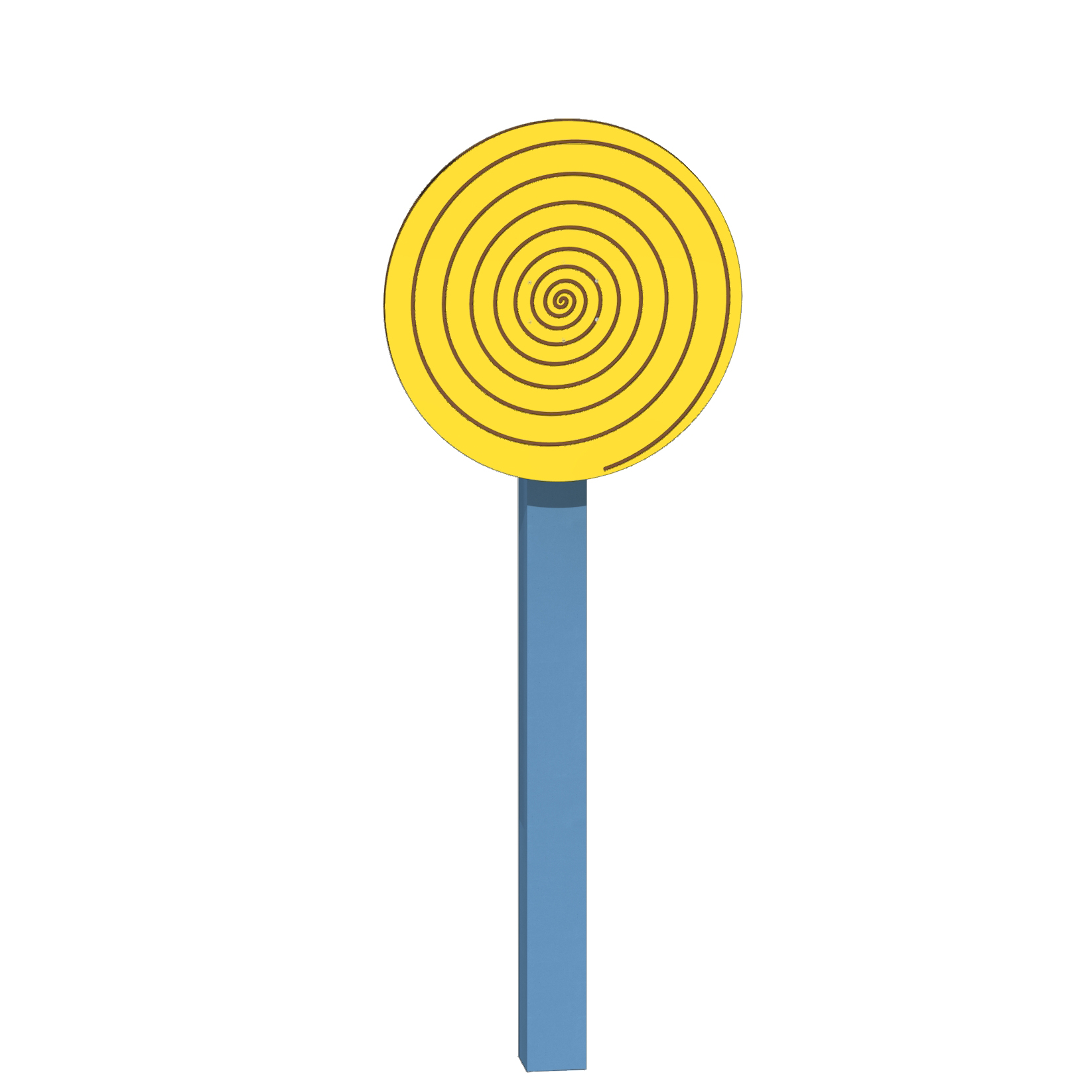 Drehspiel HPL Ø60cm, Spirale, mit 1 Pfosten