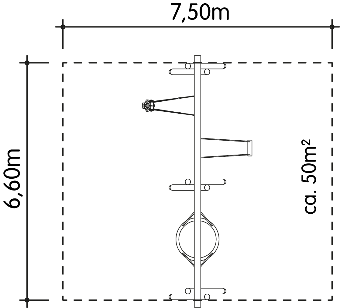 Schaukel-Nestkorb-Kombi 2-fach LH210cm, 1 Kleinkind-Schaukelsitz Ansicht 4