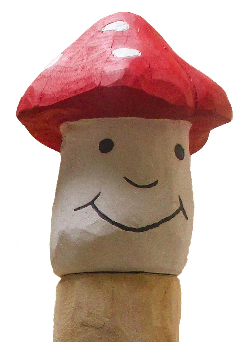 Pfostenkopf/Schnitzfigur Fliegenpilz -