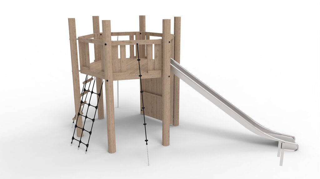 Kletterturm System 6 mit Boden und Rutsche, Norna