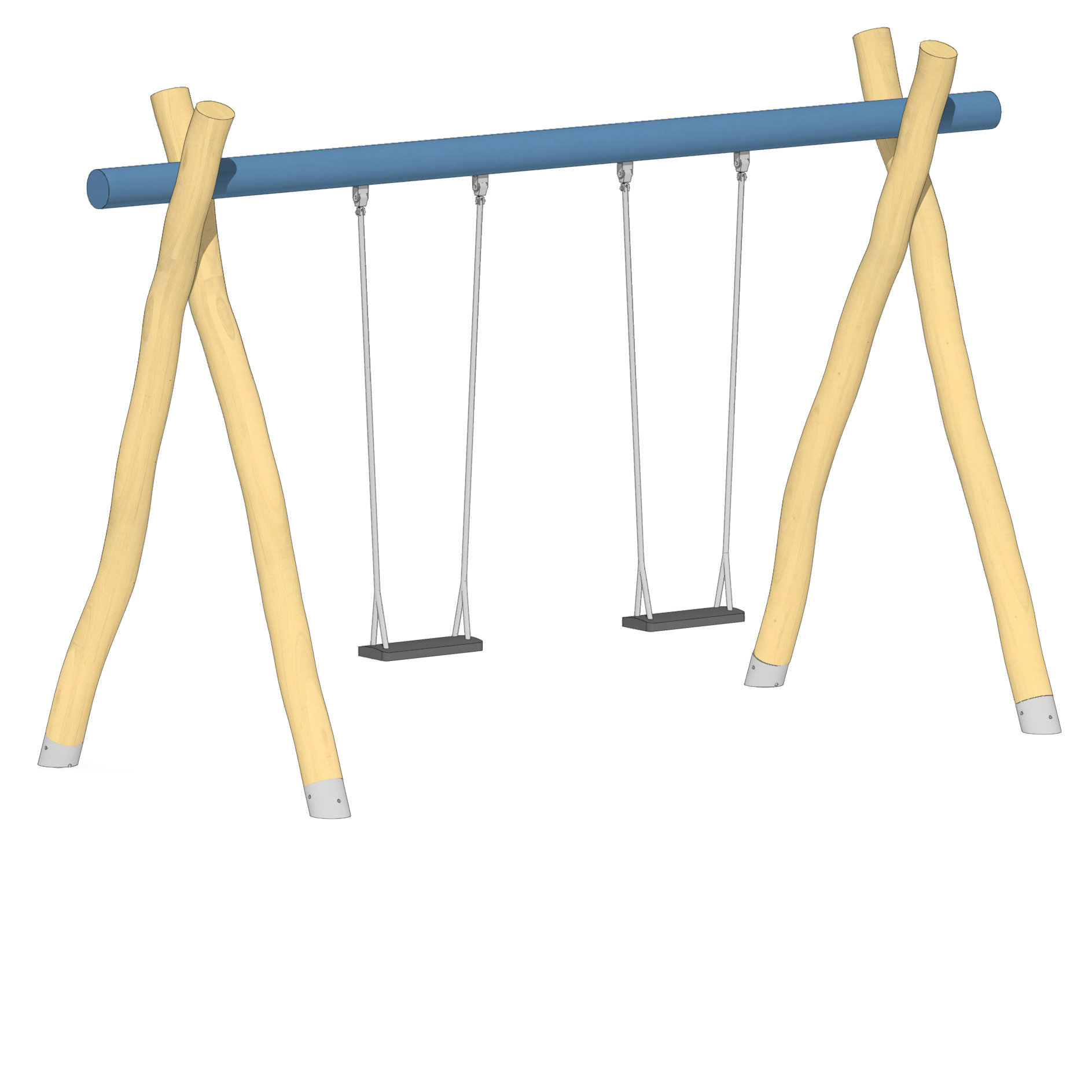 Schaukel 2-fach LH210cm, Querrohr Stahl verzinkt und pulverbeschichtet