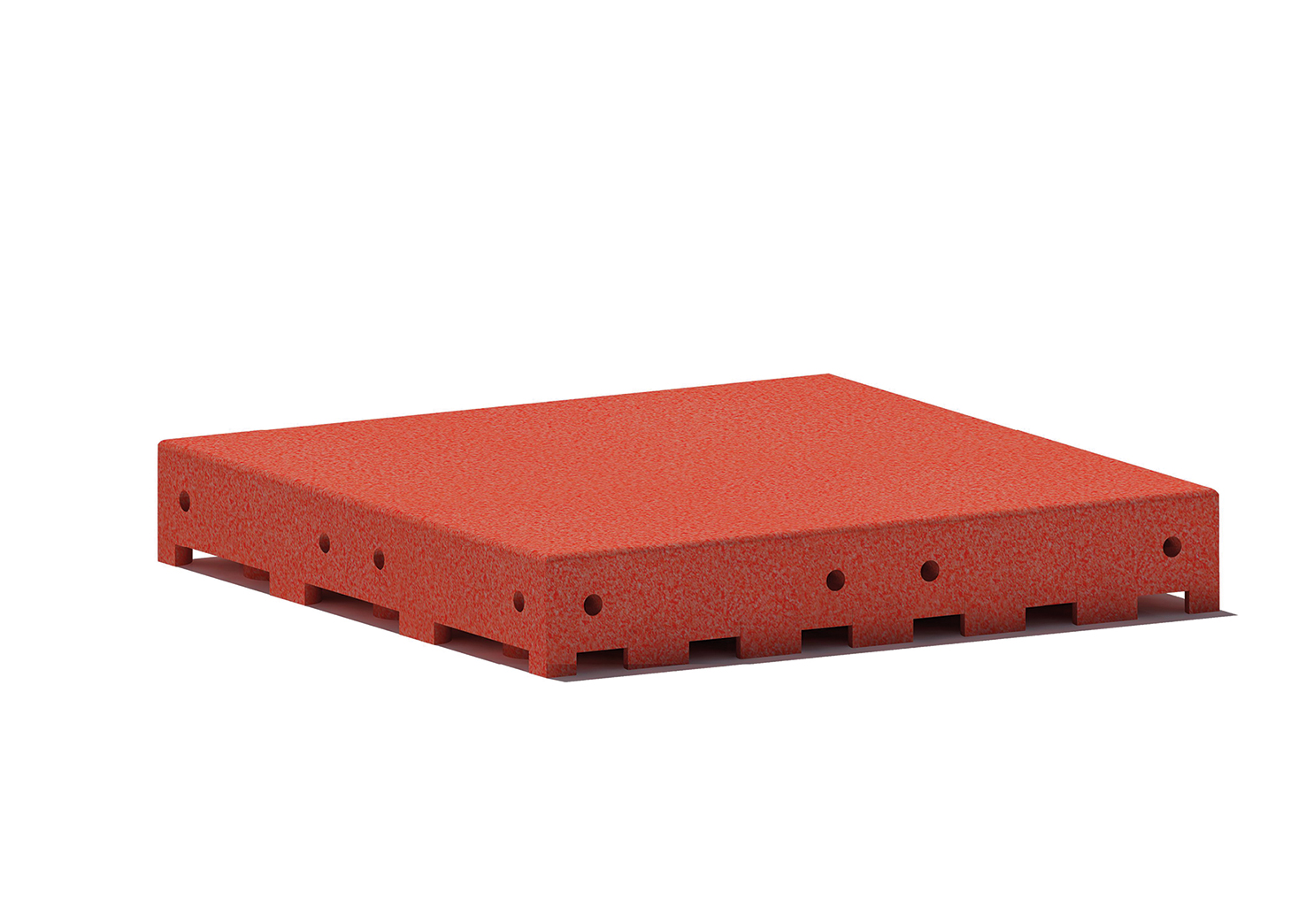 Fallschutzplatte 70 mm, Rot, 500 x 500 mm, FF 210
