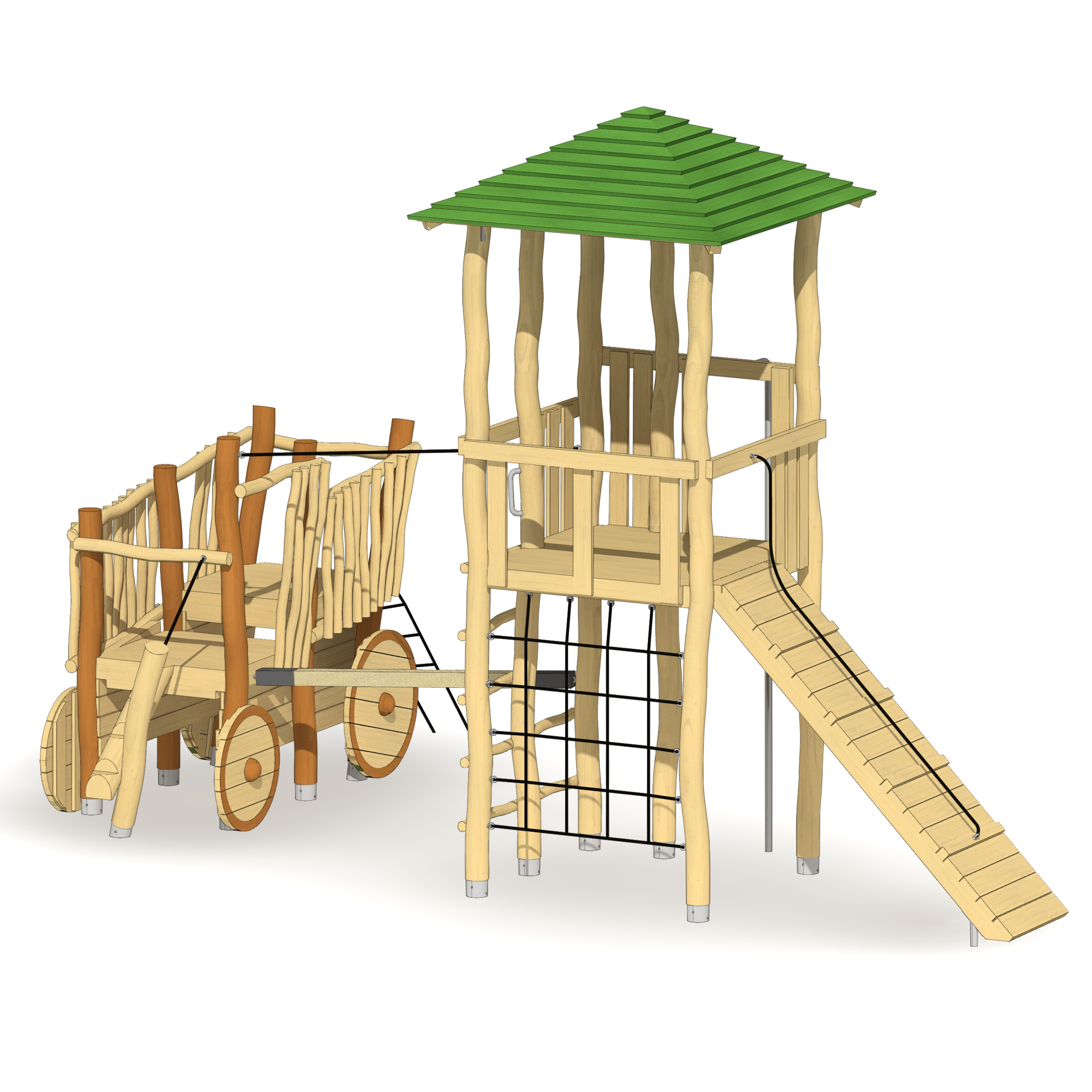 Spielturm Kubach mit Heuwagen Ansicht 2