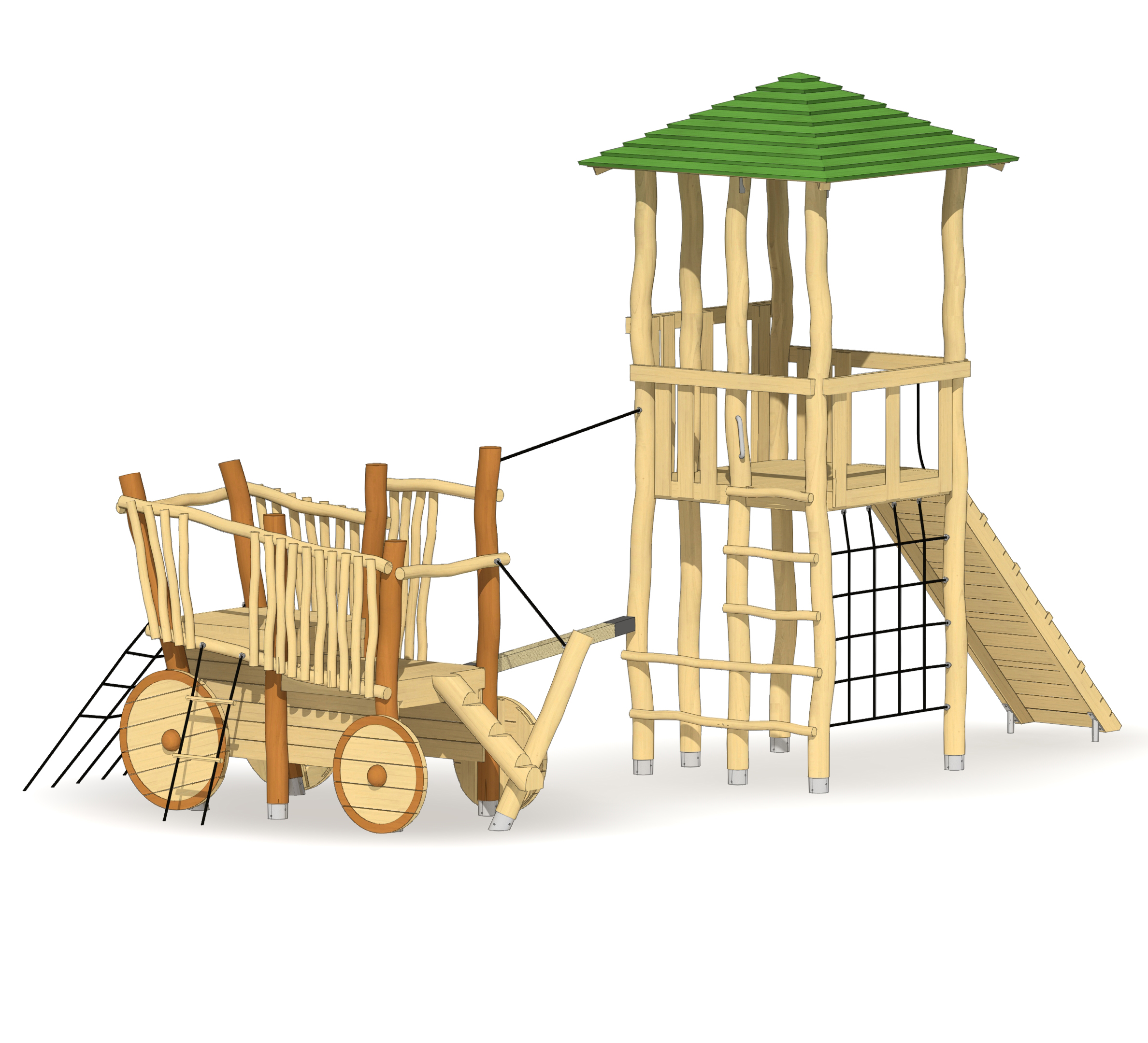 Spielturm Kubach mit Heuwagen Ansicht 4