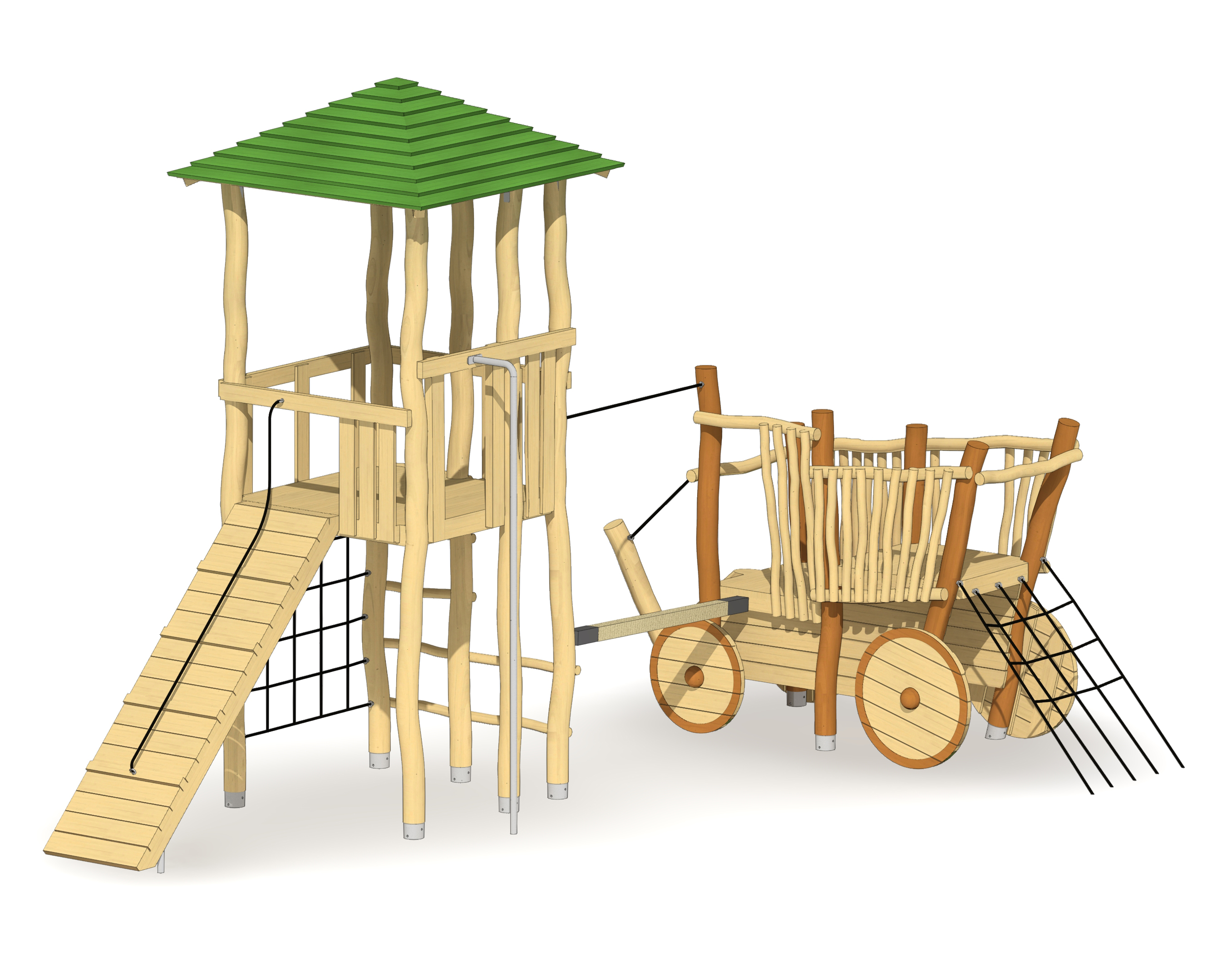Spielturm Kubach mit Heuwagen Ansicht 5