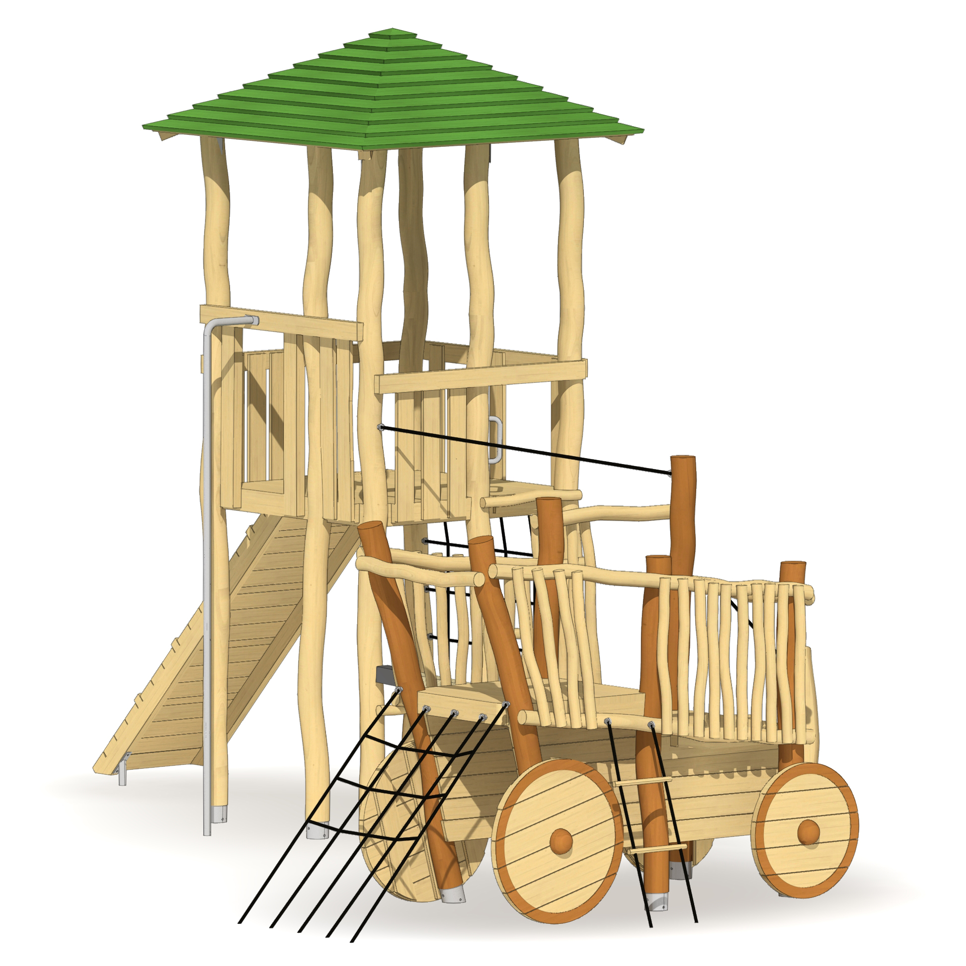Spielturm Kubach mit Heuwagen Ansicht 6
